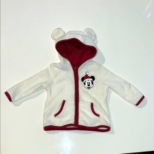Disney Baby Mickey Mouse Santa Zip Up Hoodie with Ears and Pockets, Faux Fur